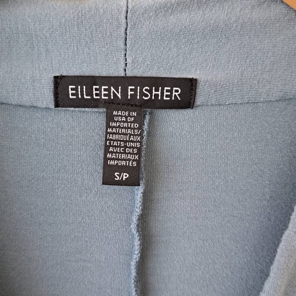 EILEEN FISHER Slate Blue V-neck Tunic Top Size Small Long Sleeve Tencel - Picture 4 of 8